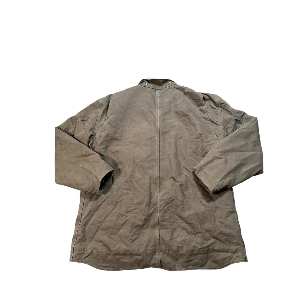 Carhartt Ridge Coat Mens Large Brown Sherpa Lined Canvas Work Jacket C61 FRB